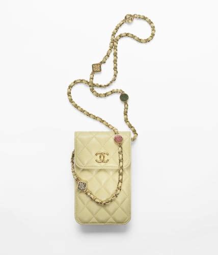 chanel phone case with chain|chanel lambskin phone holder.